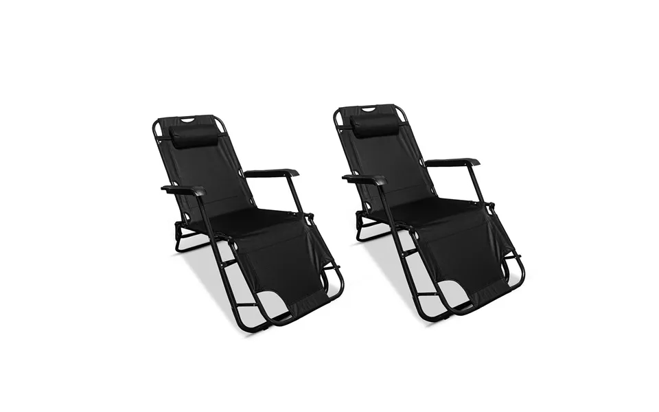 Pack Of 2 Folding Reclining Outdoor Chairs And Loungers
