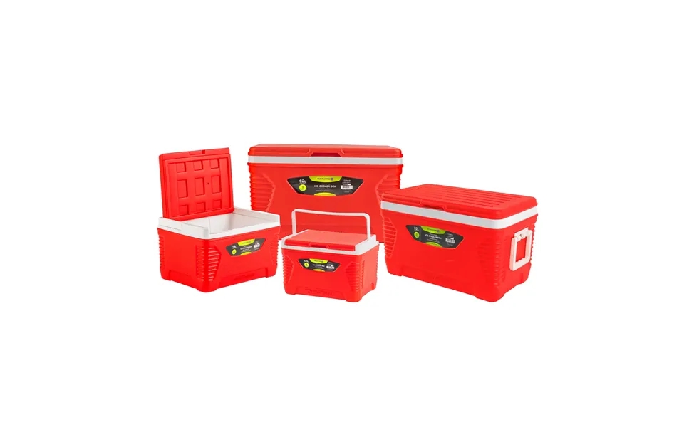 Red 4-piece Insulated Ice Cooler Box Set 5l - 14l