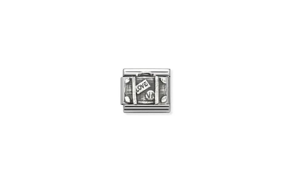 Classic Oxidised Silver Suitcase Travel & Flag Charms