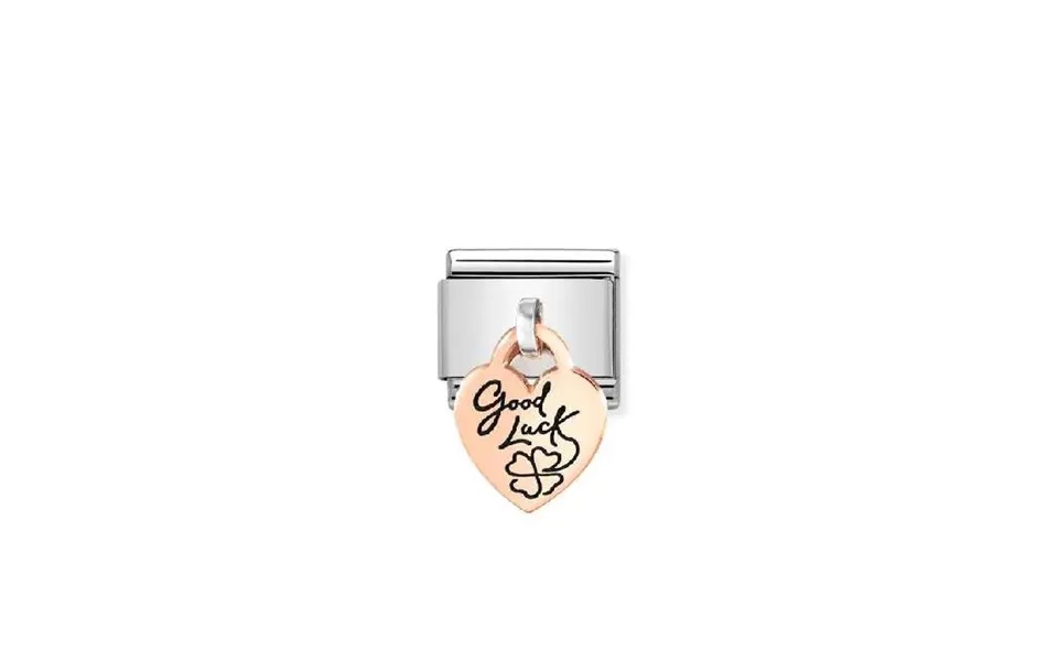 Classic Rose Gold Engraved Heart Good Luck Dangly Friends & Family Charms