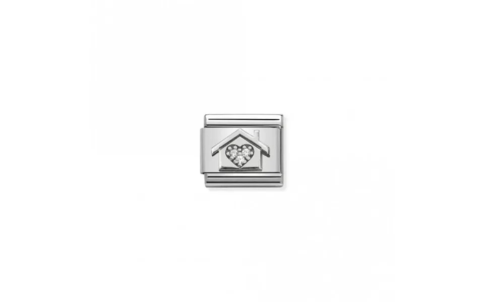 Classic Silver Cz Home With Heart Friends & Family Charms