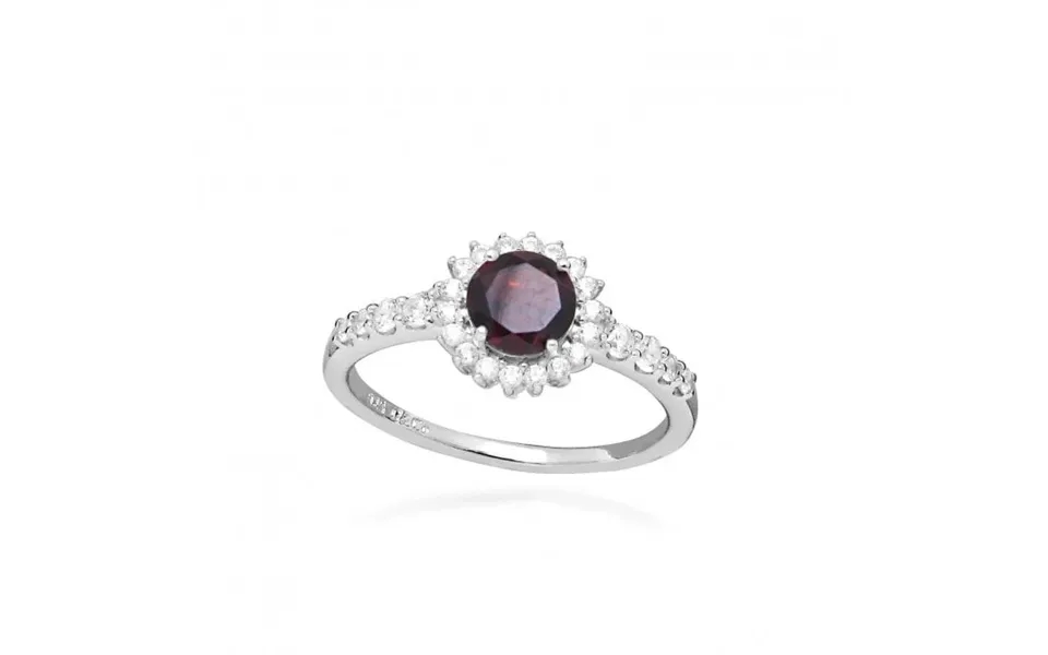 Hope Round Red Garnet Ring - Size 52