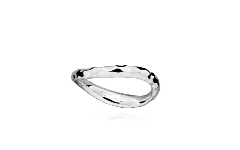 Off The Beaten Track Hammered Silver Ring - Size 59