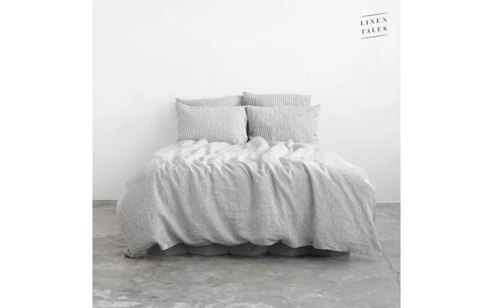 Linen Tales Thin Black Stripes Linen Duvet Cover Set 200x220 50x70*2