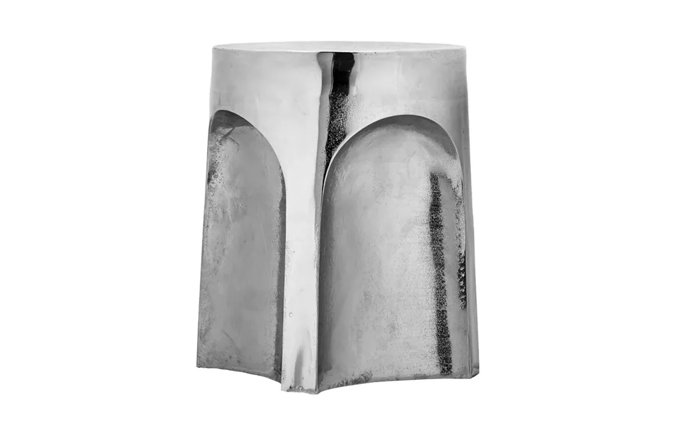 House Doctor - Riga Side Table, Silver Metal, Height 40 Cm