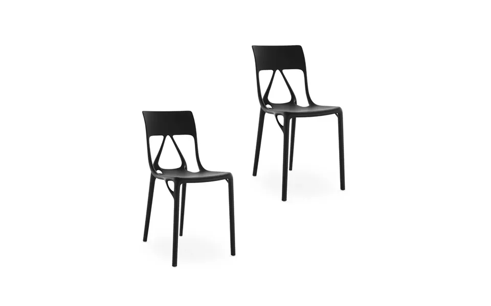 Kartell - A.i. Lite Chairs, Black, Height 80 Cm, Set Of 2
