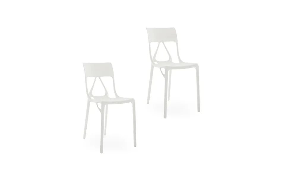 Kartell - A.i. Lite Chairs, White, Height 80 Cm, Set Of 2