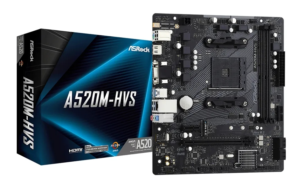 Asrock A520m-hvs Amd A520 Socket Am4 Micro Atx