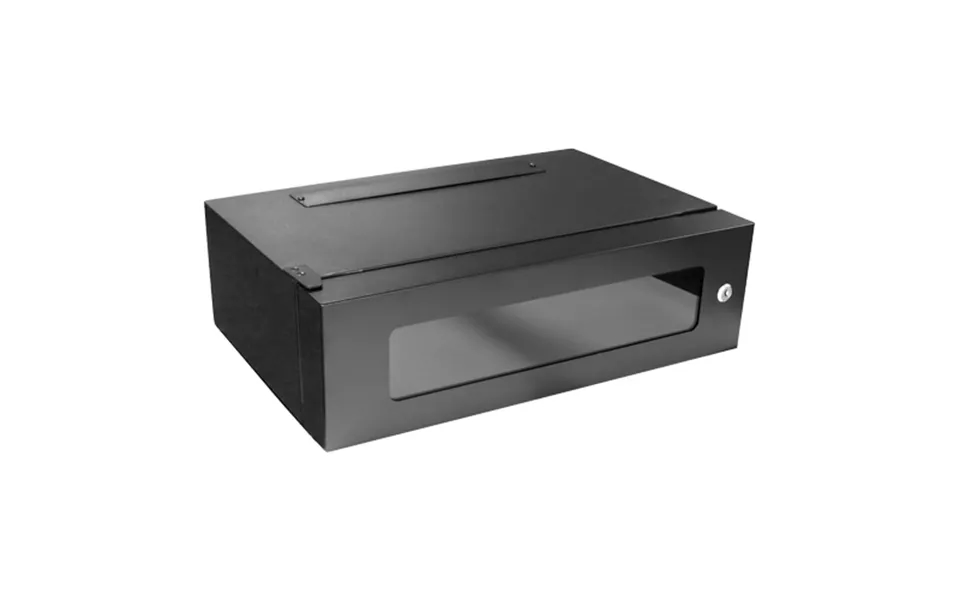 Cablenet 3u X 450mm Deep Lockable Wall Rack 19inch Black Glass Door