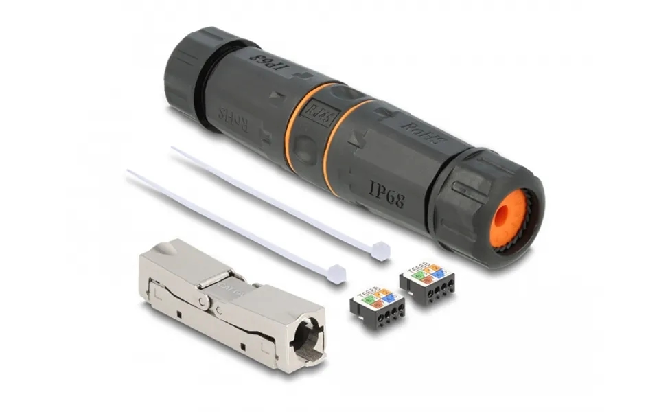 Delock Cable Connector Lsa To Lsa Cat.6a Ip68 Waterproof Black