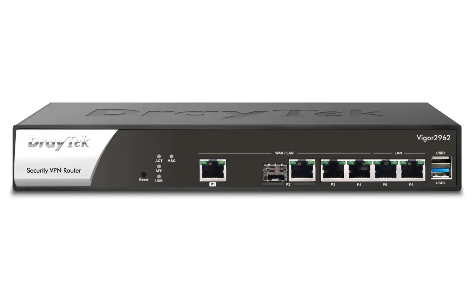 Draytek Vigor 2962 Wired Router 2.5 Gigabit Ethernet Black. White