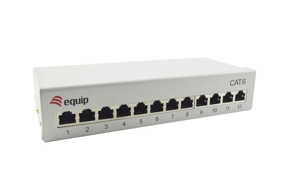 Equip 12-port Cat.6 Desktop Patch Panel . Light Grey