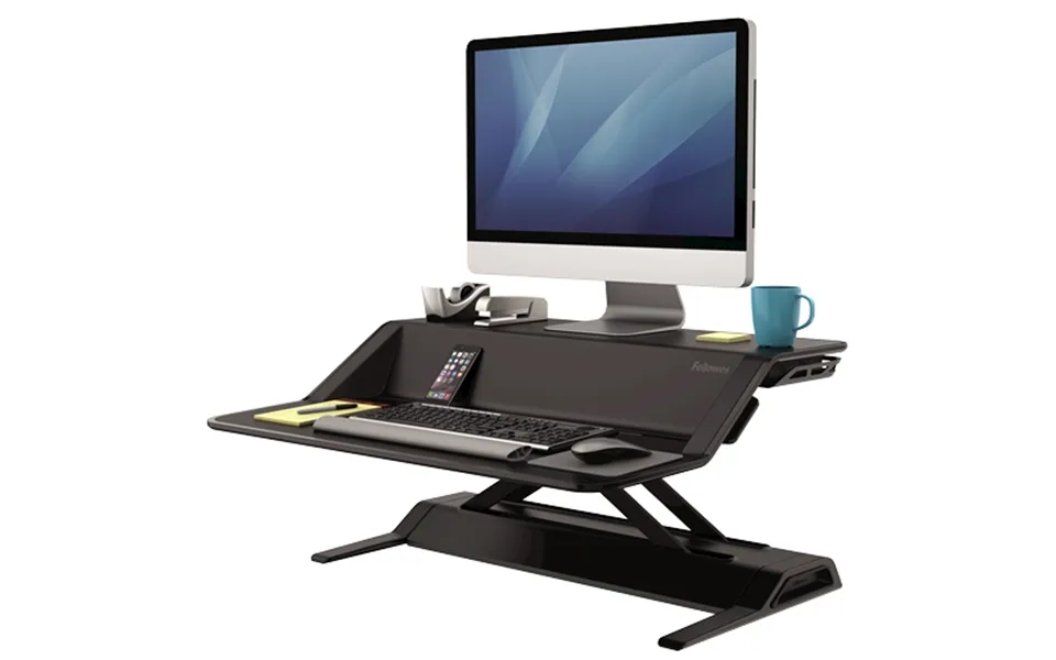 Fellowes Sit Stand Desk Riser - Lotus Height Adjustable Sit Stand Desk