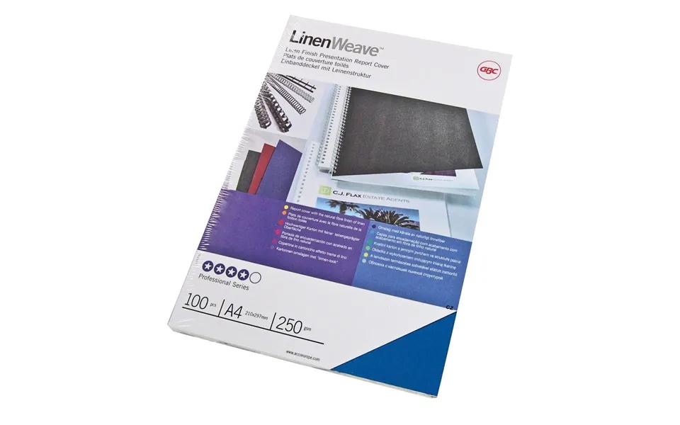 Gbc Linenweave Binding Covers 250gsm A4 Royal Blue 100