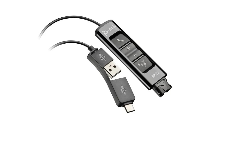 Hp Poly Da85 Usb To Qd Black Adapter Taa