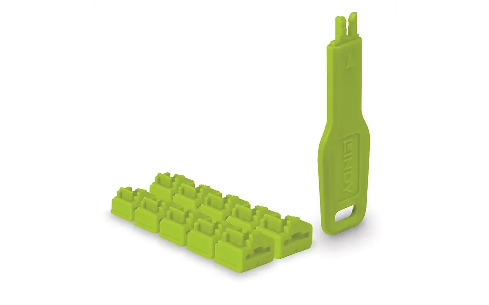 Lindy Rj45 Port Locks Green. 10x 1 Key