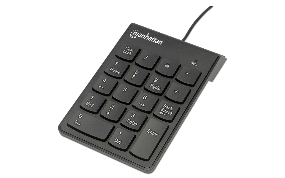 Manhattan Numeric Keypad. Wired. Usb-a. 18 Full Size Keys. Black