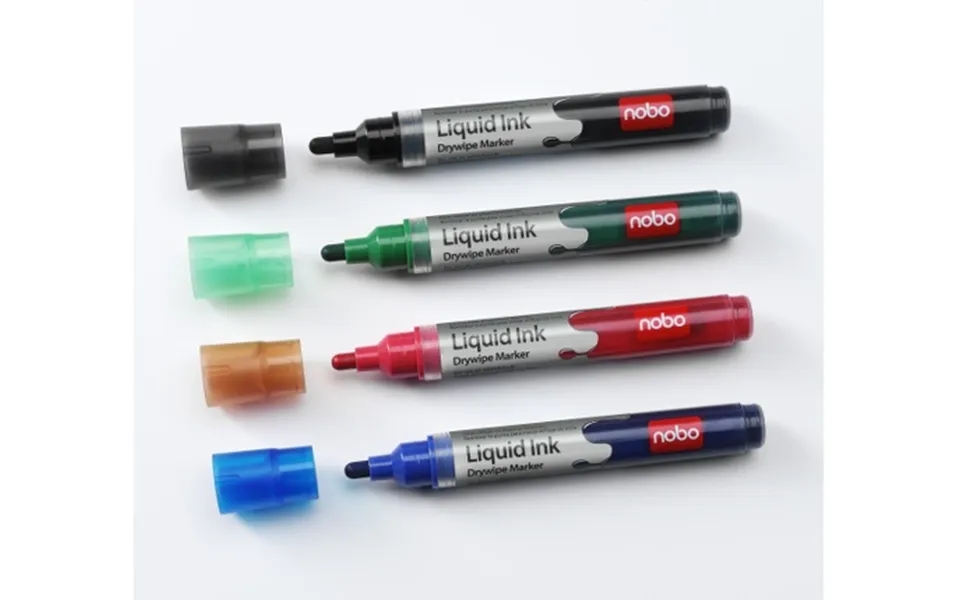 Nobo Liquid Ink Markers Bullet Tip 4 Pack