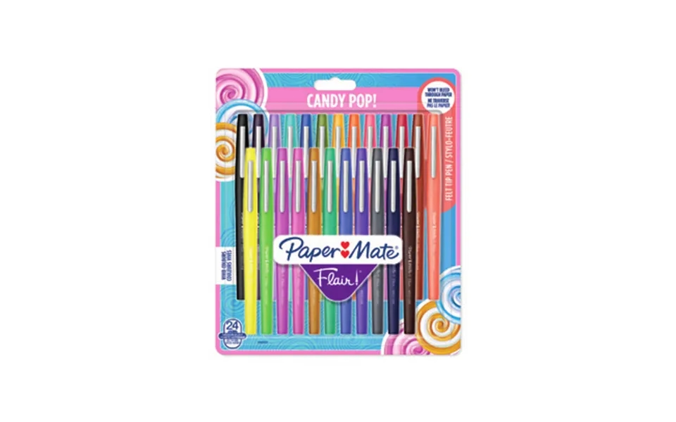 Papermate Flair Candy Pop Capped Gel Pen Medium Multicolour 24 Pc S