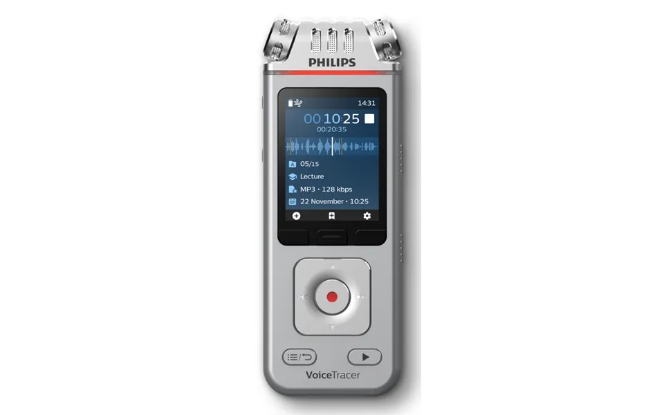 Philips Dvt4115 Digital Voice Tracer Flash Card Chrome. Silver