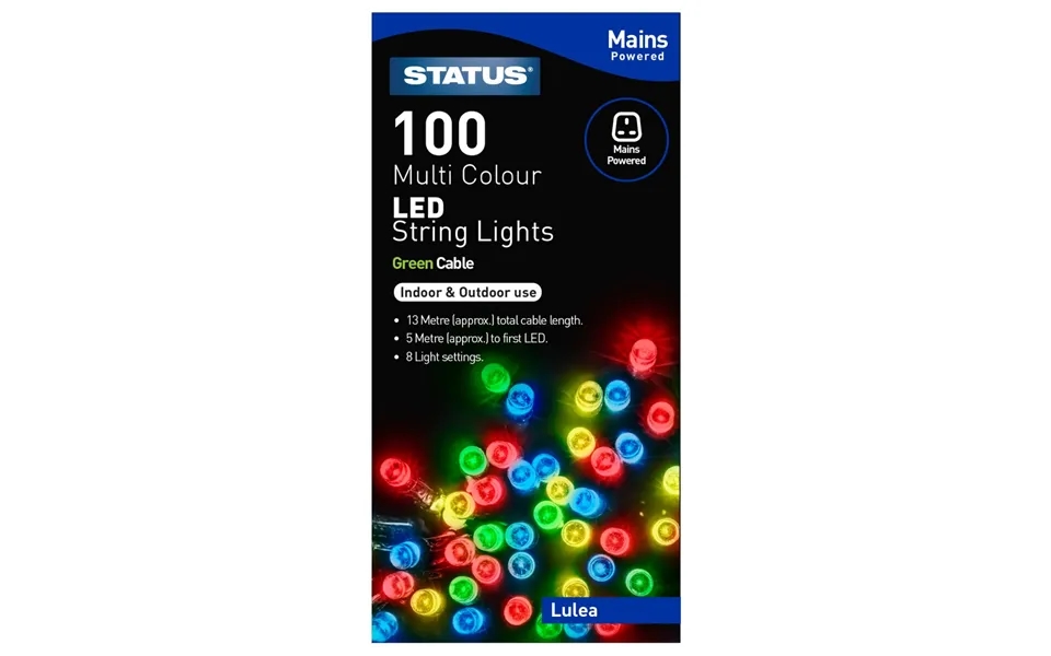 Status Lulea 100 Led String Lights - Multicoloured. 13m