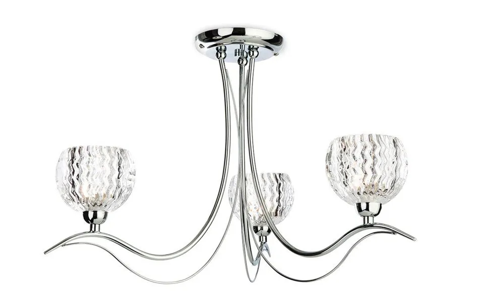 Firstlight 8619ch Blanche 3 Light Semi Flush Ceiling Light In Polished Chrome Finish