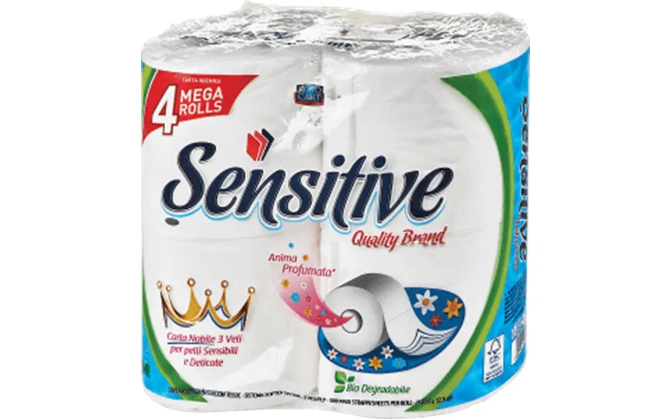 Sensitive 3-ply Scented Toilet Paper 4 Rolls - 150 M