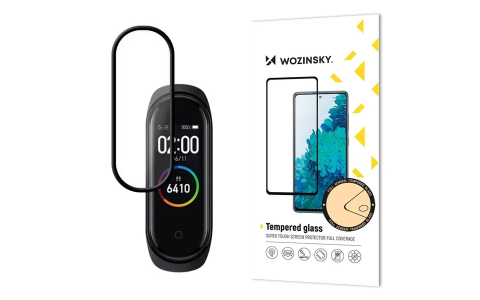 Wozinsky Super Tough Full Glue Full Screen Film With Case Friendly Frame Xiaomi Mi Band 6 Mi Band 5 Black