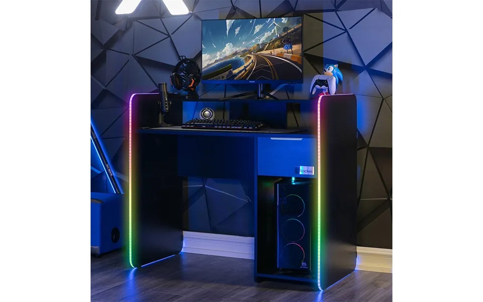 X Rocker Electra Gaming Desk With Wireless Charging And Led Lights