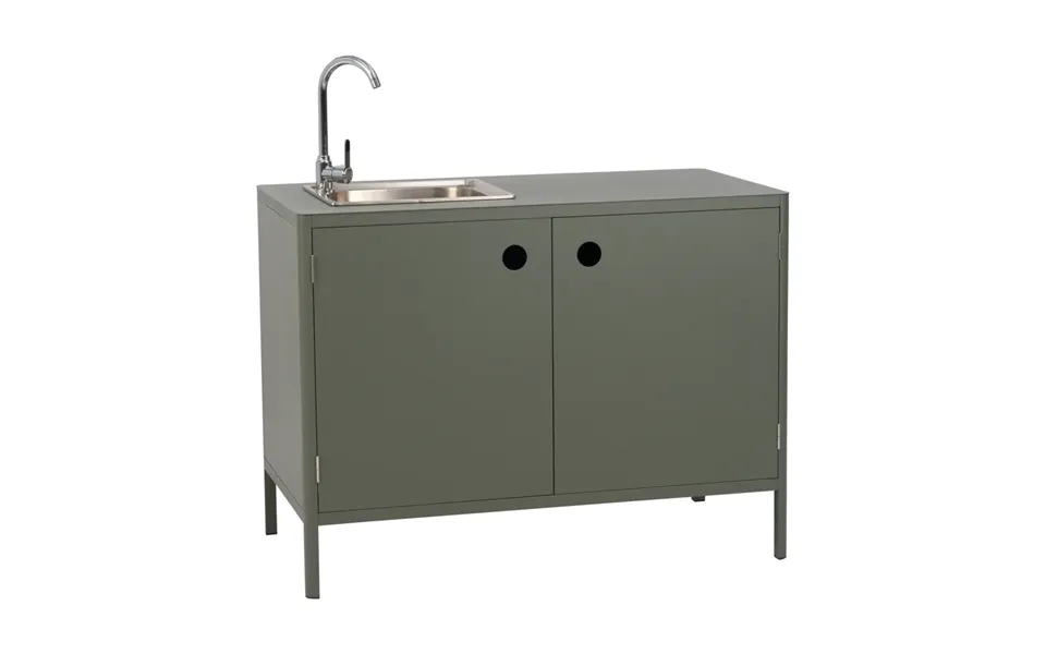 Brafab Kelia Outdoor Kitchen Base Cabinet With Sink Nordic Green - 121x90x64