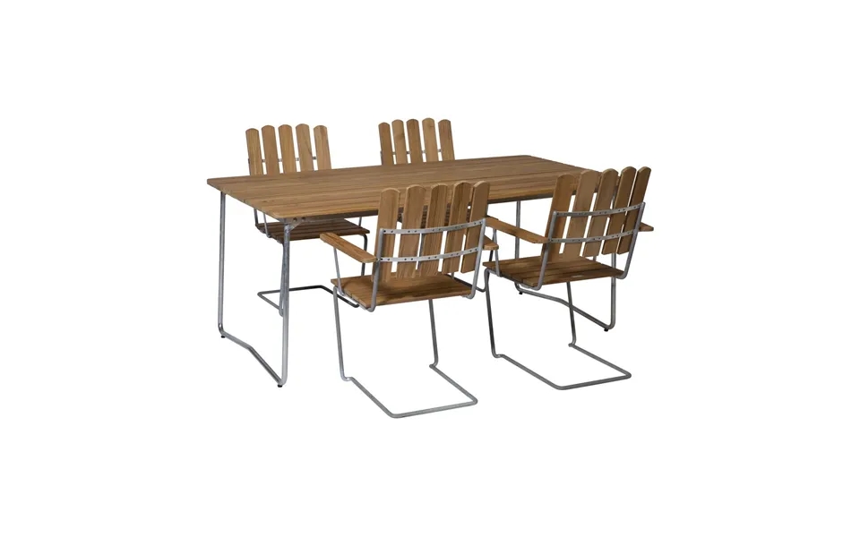 Grythyttan Stålmöbler Grythyttan Dining Set Teak B31 170cm 4pcs A2