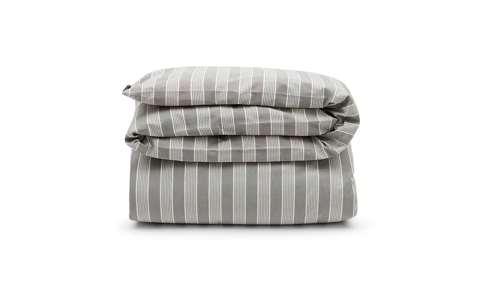 Lexington Striped Lyocell Cotton Duvet Cover 150x210 Cm Grey-white