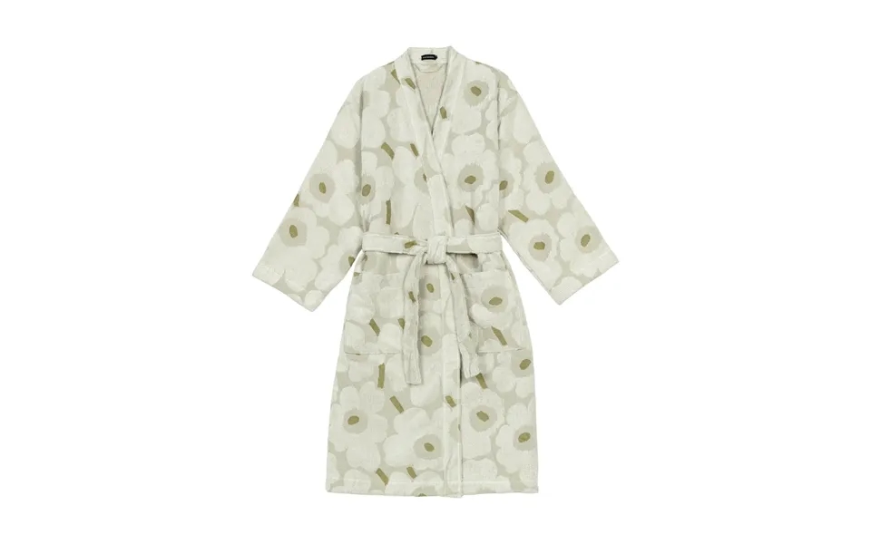 Marimekko Pieni Unikko Bathrobe Xl Green Umber-cream