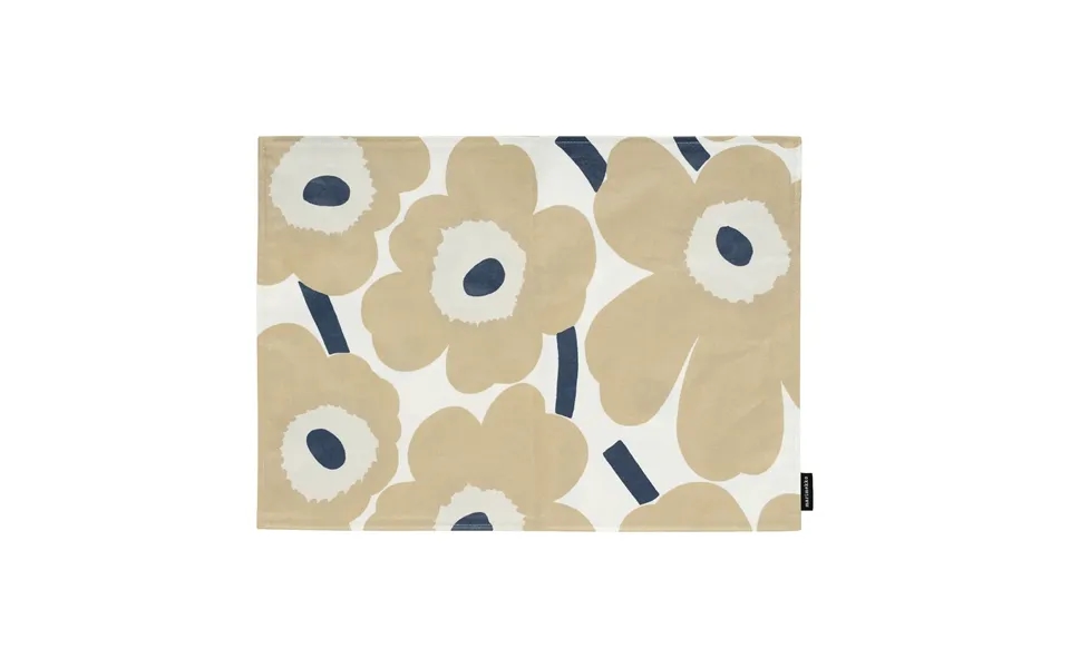 Marimekko Pieni Unikko Placemat Acrylic Off White-beige-dark Blue