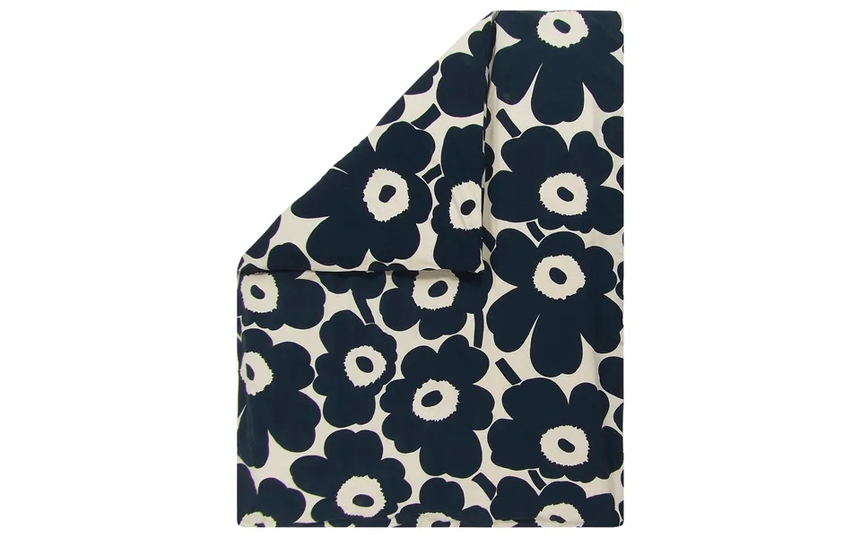 Marimekko Unikko Duvet Cover Cotton-linen 150x210 Cm Natural White-dark Blue