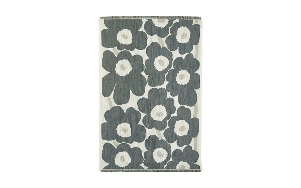 Marimekko Unikko Throw 150x220 Cm Off White-charcoal-sand