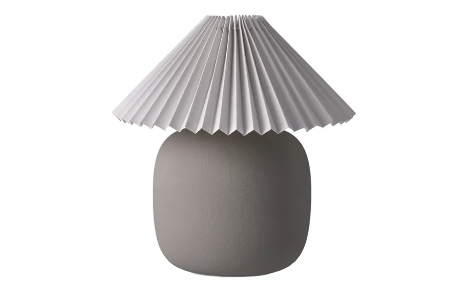 Scandi Living Boulder Table Lamp 29 Cm Grey-pleated White
