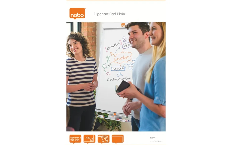 Nobo 1901631 20 Page 650x955mm Flipchart Pad - Single Pack