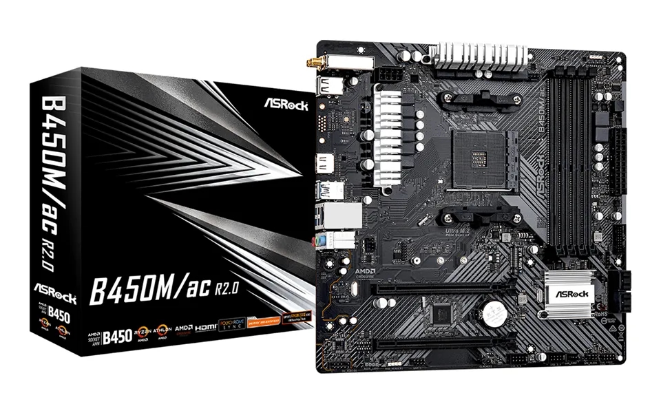 Asrock B450m Ac R2.0 Amd B450 Socket Am4 Micro Atx