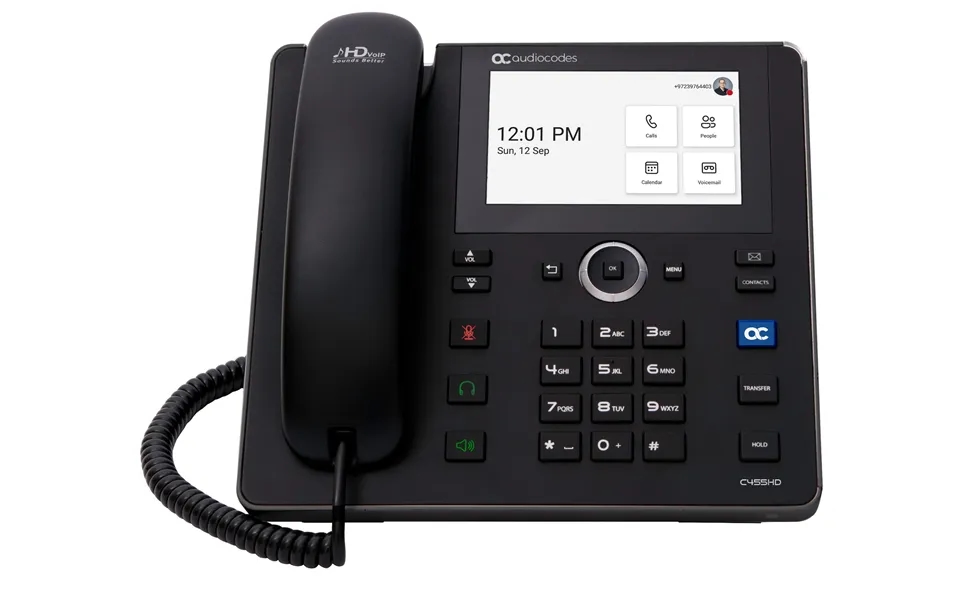 Audiocodes Teams C455hd Ip-phone Poe Gbe Black With Integrated Bt And