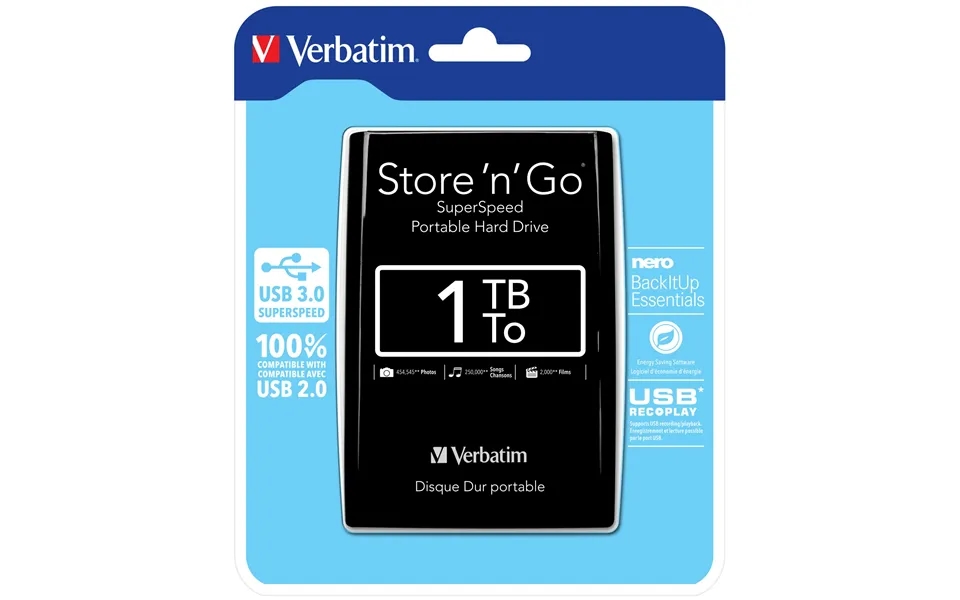 Verbatim Store 'n' Go Usb 3.0 Portable Hard Drive 1tb Black