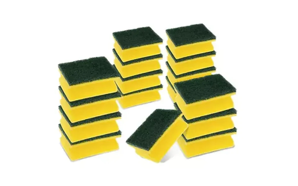 3m Classic Sponge Rectangular Green Yellow 16 Pc S