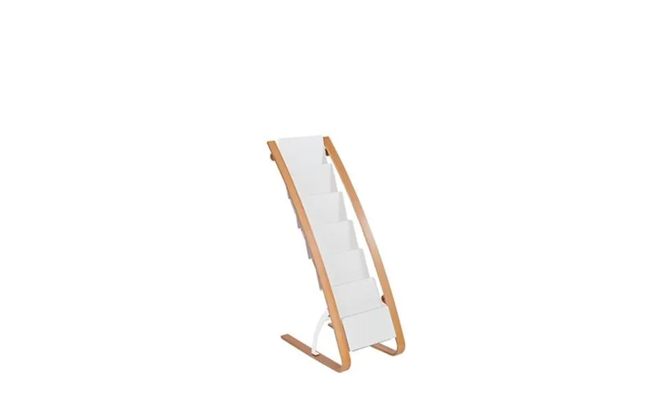 Alba Wooden Floor Stand 6 Shelves A4 Format Literature Display H930 X W340 X D500mm Light Wood White - Ddexpo6w Bc