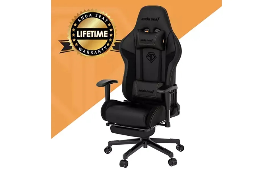 Anda Seat Jungle 2 Pc Gaming Chair Upholstered Padded Seat Black Yellow