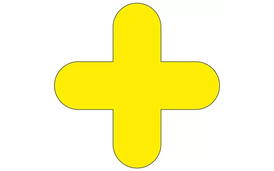 Beaverswood Warehouse Floor Signal Markers Plus Symbol Pvc With Adhesive Backing H300mmxw300mm Yellow Pack 10 - Fs