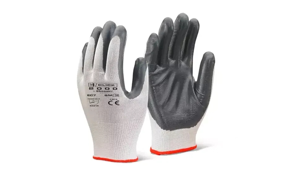 Beeswift Nitrile Palm Coated Polyester Grey Medium Pack 10 Pairs - Ec7ngym