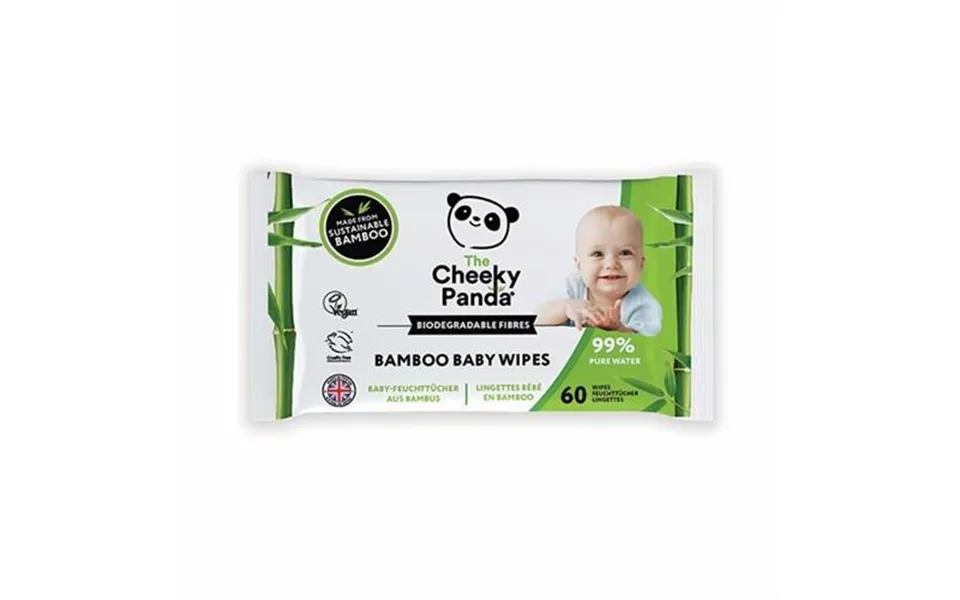 Cheeky Panda Sustainable Biodegradable Bamboo Baby Wipe 60 Wipes Per Pack Pack 12 - Babywx12-gbr