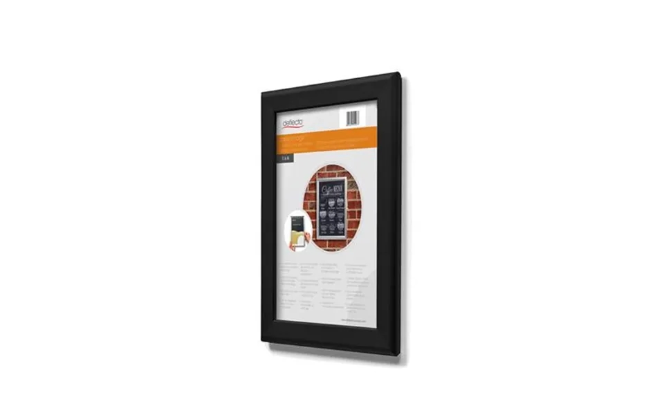 Deflecto A3 Wall Mounted 25mm Aluminium Snap Frame Literature Display Sign Holder Black - Sfa3b