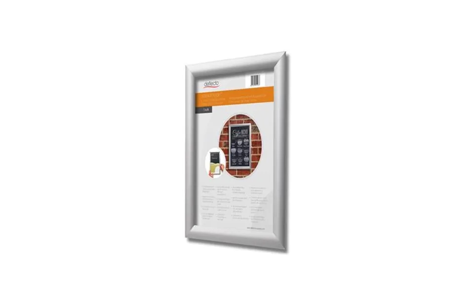 Deflecto A4 Wall Mounted 25mm Aluminium Snap Frame Literature Display Sign Holder Silver Effect Frame - Sfa4s
