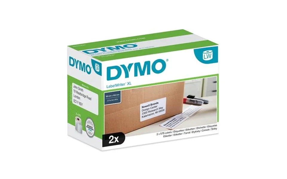 Dymo Authentic Labelwriter High-capacity Shipping Labels 59 Mm X 102 Mm 2 Rolls Of 575 Easy-peel Labels 1150 Mailing Lab